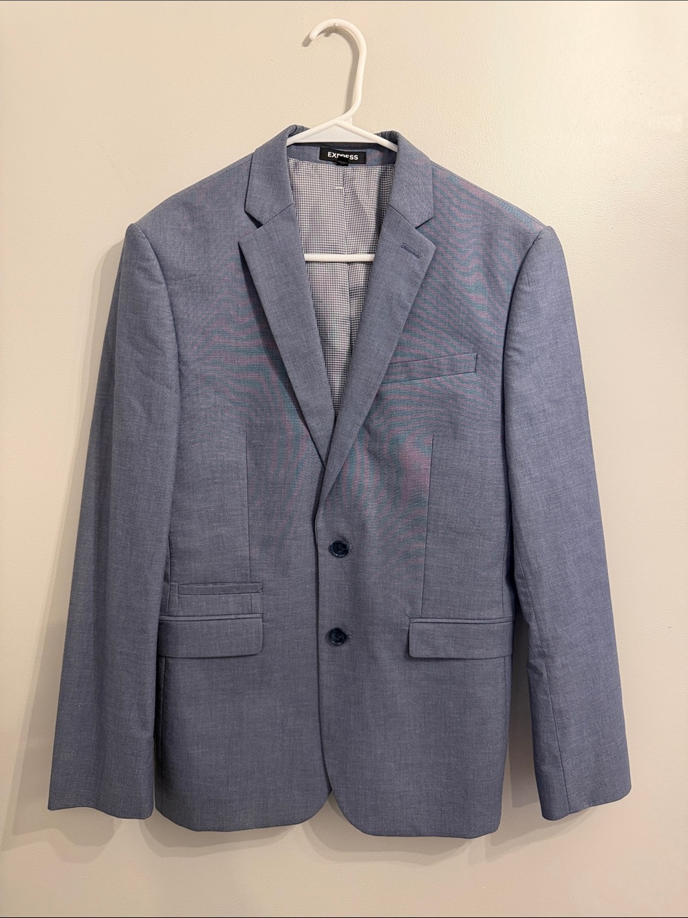 Express Men’s Heathered Sky Blue Two-Button Blazer